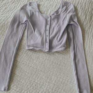 Women’s button down long sleeve purple